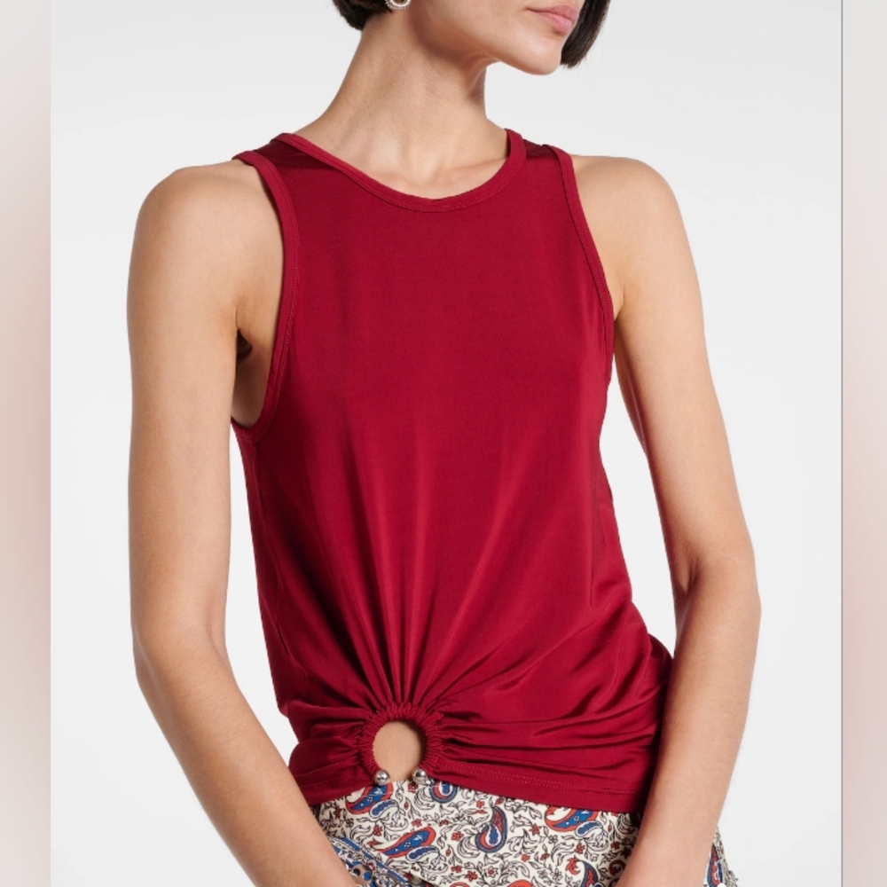 NEW Rabanne Burgundy Jersey Tank Top 42
